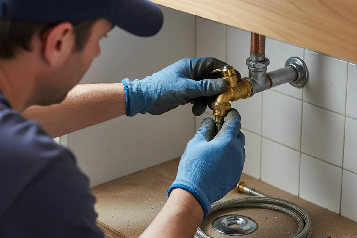 Shutoff valve and fitting work during Emergency Plumbing in Ivor